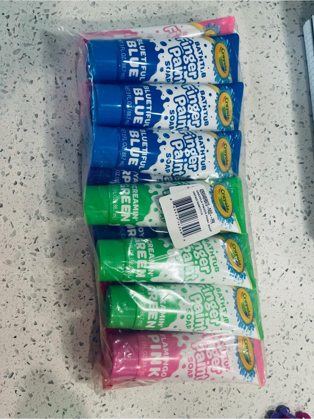 15- Crayola Bath Finger Paint Soap Tubes - Blue, Green, Pink